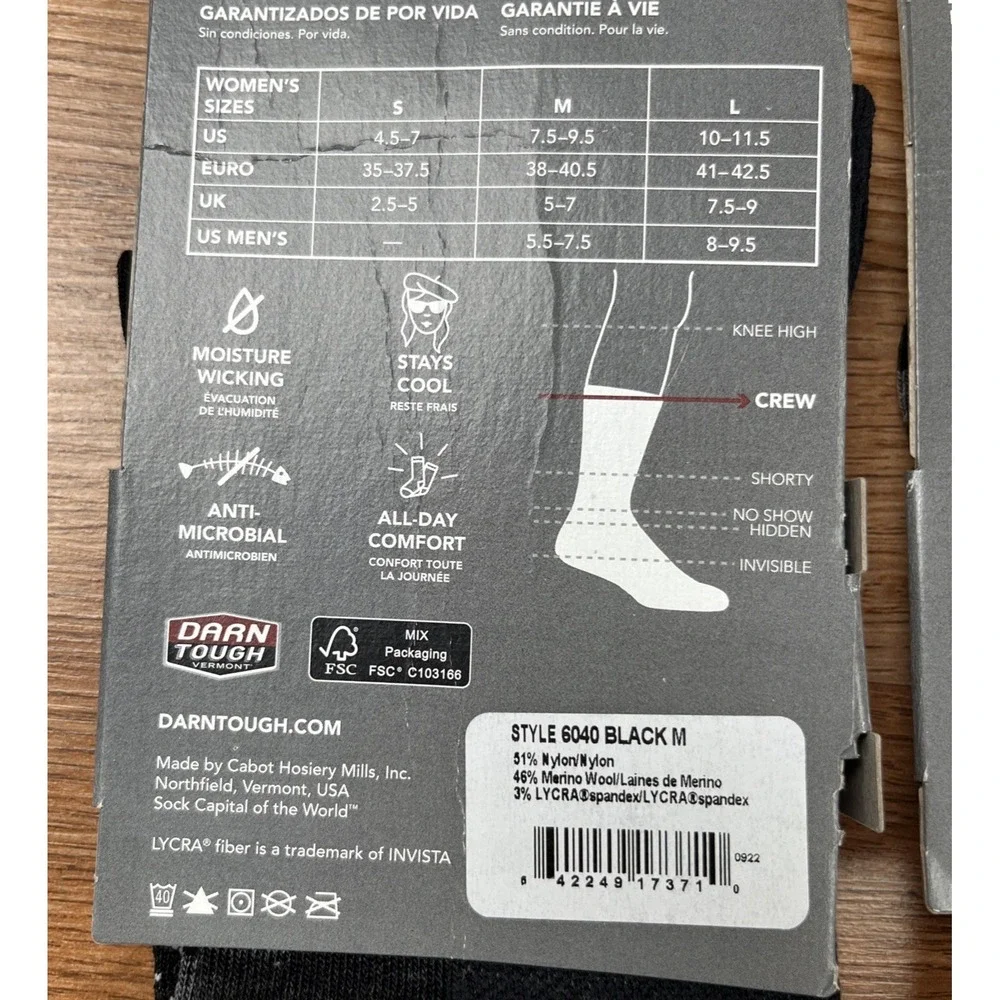 Lot of 3 Darn Tough Merino Wool Lifestyle Lightweight Crew Socks Women's Medium